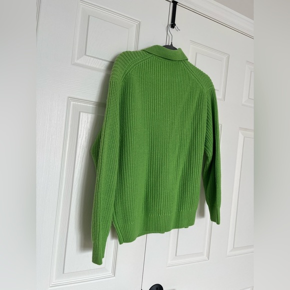 WILFRED CLAUDETTE LIME GREEN 100% MERINO WOOL CARDIGAN SMALL - Picture 6 of 7